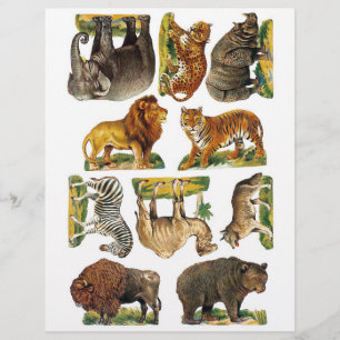 Geniune (not AI) Victorian Zoo Animal Fussy Cuts