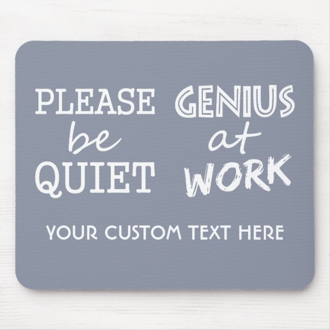 Genius at Work custom monogram & color mousepad (Front)
