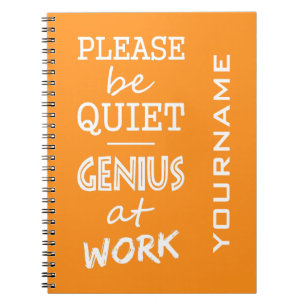 Genius at Work custom monogram & color notebook