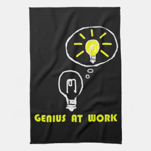 Genius at work tea towel