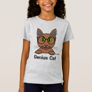 Genius Cat With Glasses Funny T-Shirt