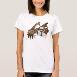 Genius Giraffe Playing Piano T-Shirt