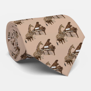 Genius Giraffe Playing Piano Tie