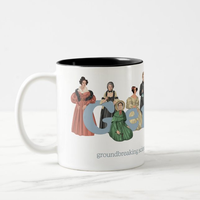 Genius Groundbreaking Female Scientists Two-Tone Coffee Mug (Left)