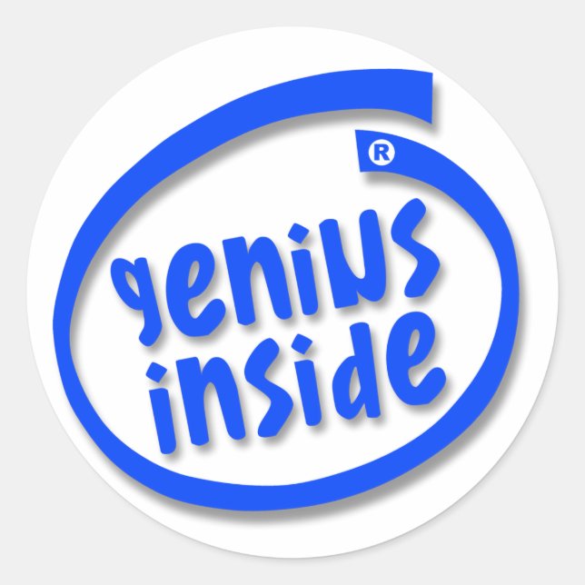 Genius Inside Classic Round Sticker (Front)