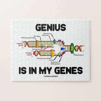 Genius Is In My Genes DNA Replication Humour Jigsaw Puzzle