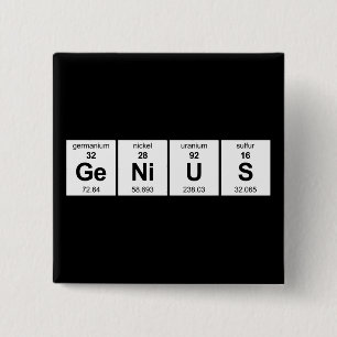 GeNiUS Periodic Table 15 Cm Square Badge