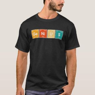 Genius Periodic Table Element Vintage Retro Nerd T-Shirt