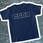 Genius periodic table elements chemistry name T-Shirt<br><div class="desc">Genius chemistry periodic table terms science t-shirt reads GE NI U S,  or you can personalise with your own four-element word or name. An ideal gift for young clever scientists and gifted kids. Unique graphic art by www.mylittleeden.com</div>