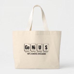 GENiUS Periodic Table - Funny Science Design Large Tote Bag