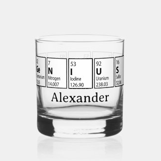 Genius Periodic Table Graduation Gift Whiskey Glass