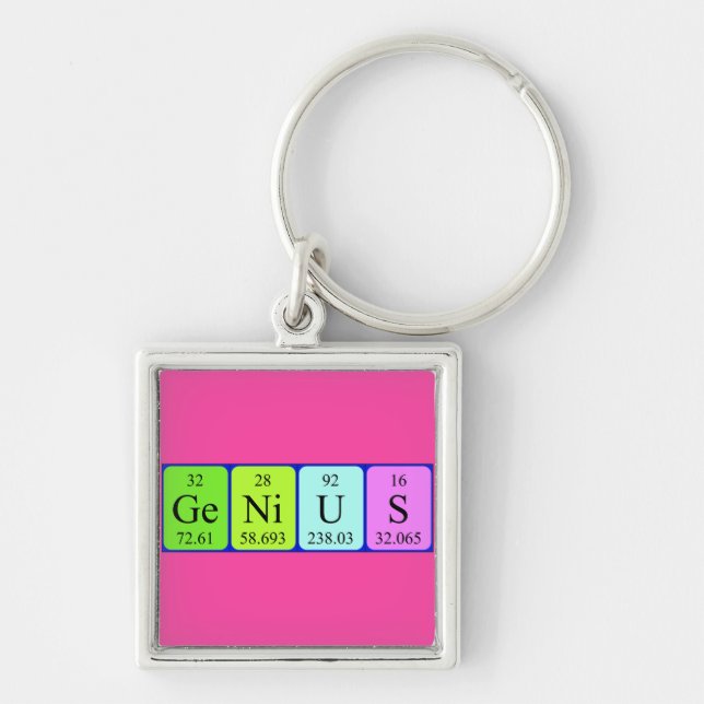 Genius periodic table name keyring (Front)