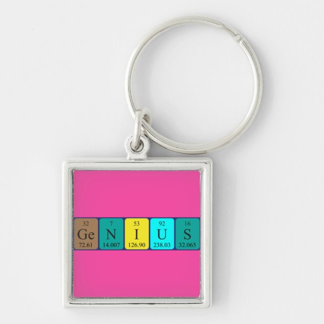 Genius periodic table name keyring (Front)