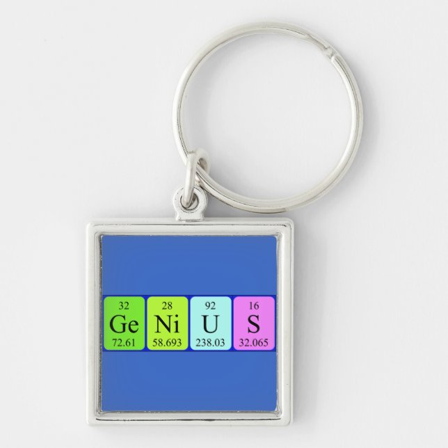Genius periodic table name keyring (Front)