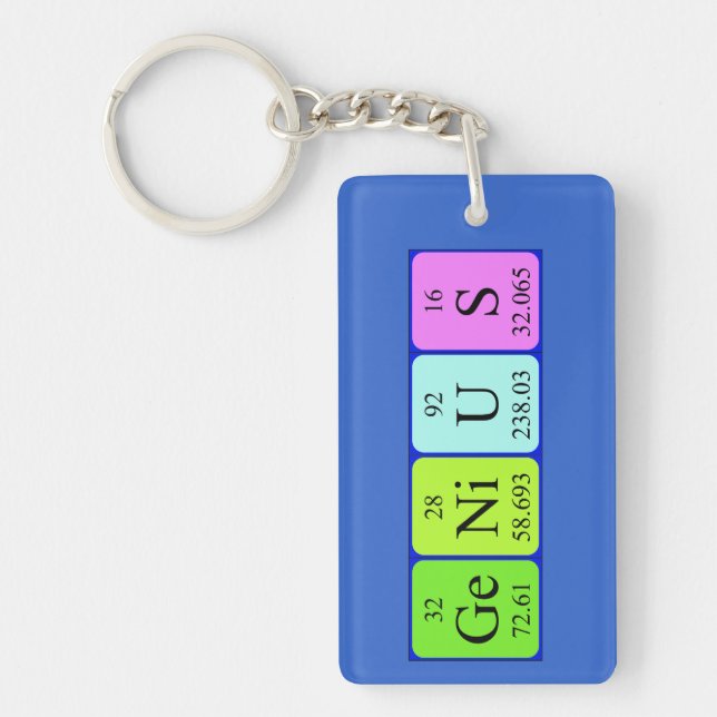 Genius periodic table name keyring (Front)
