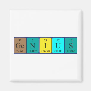 Genius periodic table name magnet