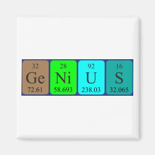 Genius periodic table name magnet