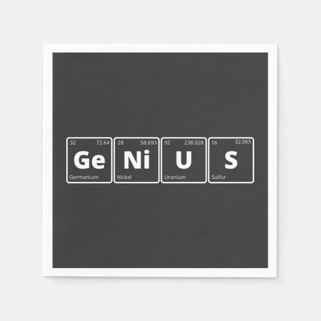 Genius - Periodic Table Napkin (Front)