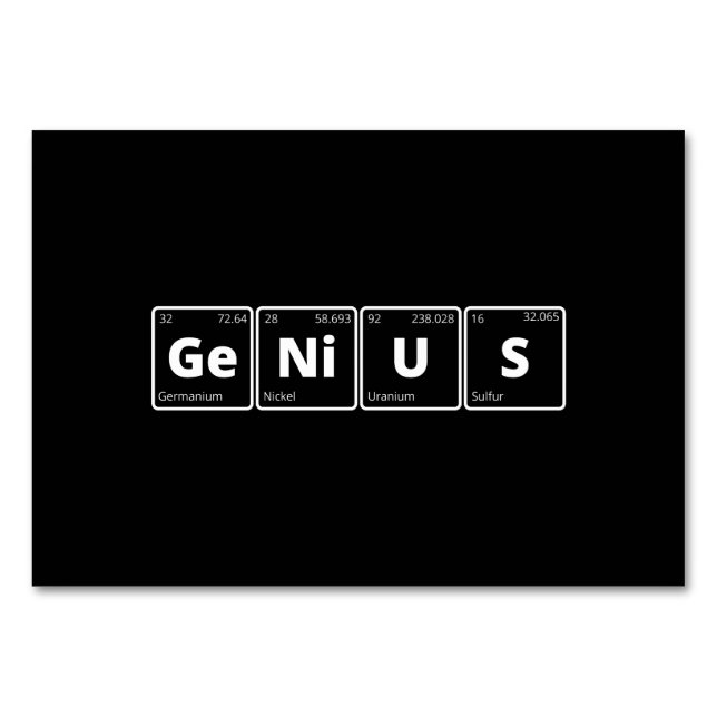 Genius - Periodic Table Number (Front)