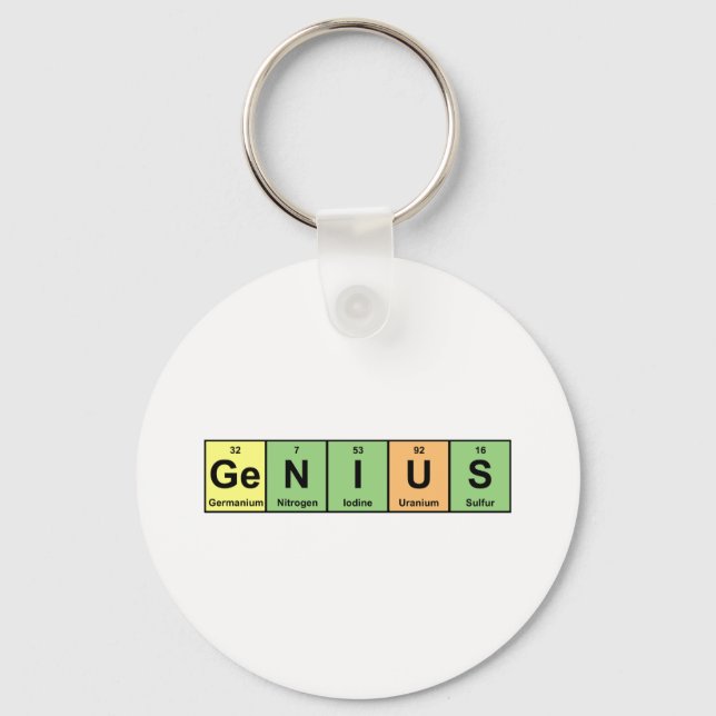 Genius - Periodic Table of Elements Products Key Ring (Front)