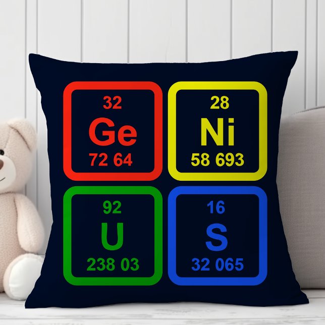 Genius Periodic Table Of Elements Science Decor Cushion (Creator Uploaded)