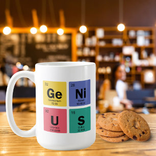 GENIUS   Periodic Table of Elements Symbols Coffee Mug