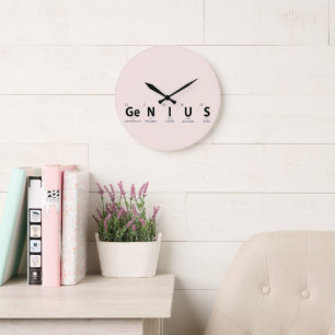 'Genius' Periodic Table - Soft Blush Beige Large Clock