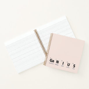 'Genius' Periodic Table - Soft Blush Beige Notebook