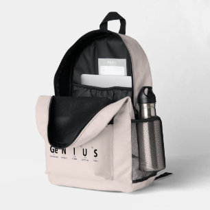 'Genius' Periodic Table - Soft Blush Beige Printed Backpack