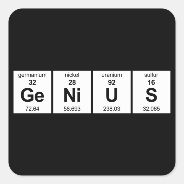 GeNiUS Periodic Table Square Sticker (Front)