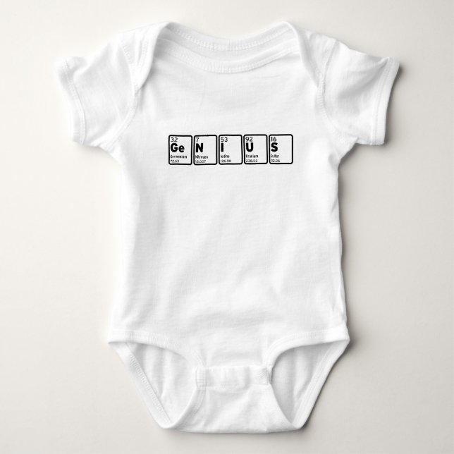 GENIUS Periotic Table Baby Bodysuit (Front)