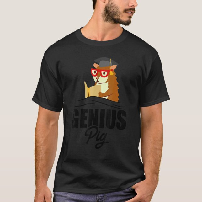Genius Pig Graphic Guinea Pig Owner Pet Cavy Anima T-Shirt (Front)