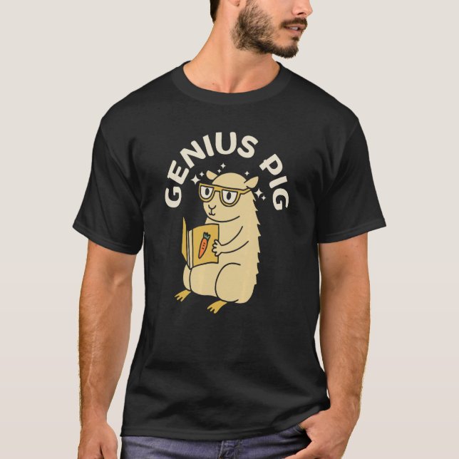 Genius Pig Graphic Guinea Pig Owner Pet Cavy Anima T-Shirt (Front)