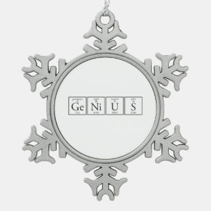 Genius Snowflake Pewter Christmas Ornament
