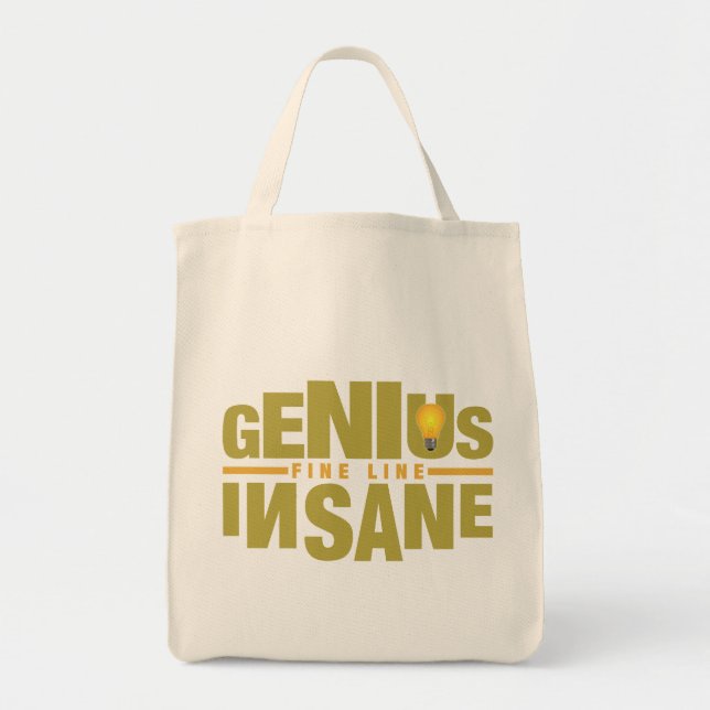 GENIUS VS INSANE bag – choose style & color (Front)