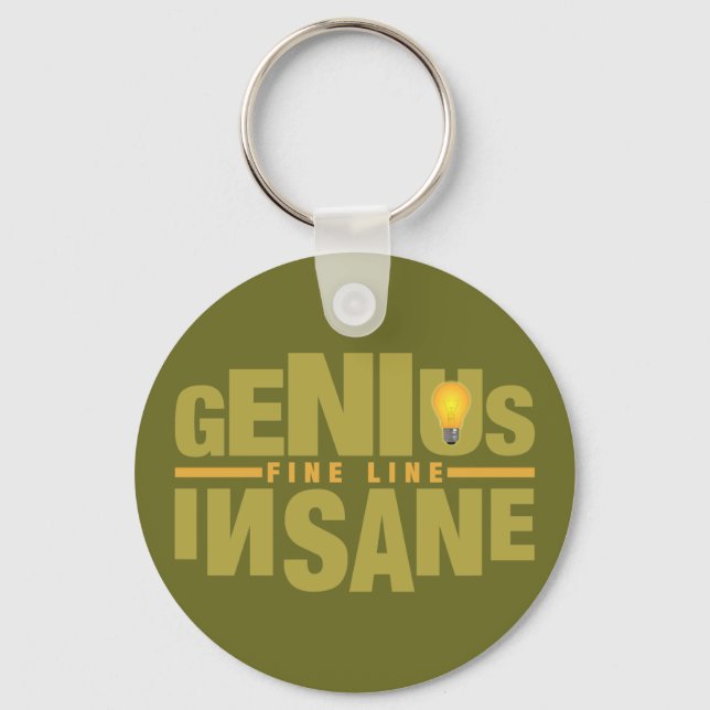 GENIUS VS INSANE custom key chain (Front)