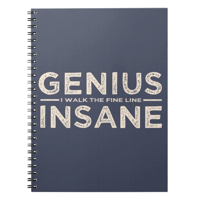 GENIUS VS INSANE custom notebook (Front)