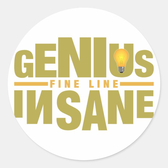 GENIUS VS INSANE custom stickers (Front)
