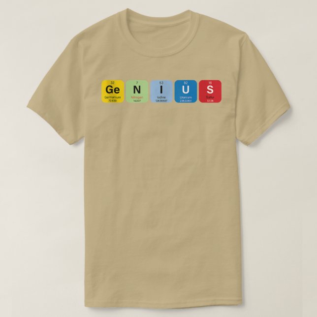 Genius with Periodic Table Of Elements Memes Graph T-Shirt (Design Front)