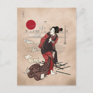 Genji kumo ukiyoye awase postcard