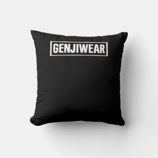 GENJIWEAR Logo Minimalist Black Throw Pillow