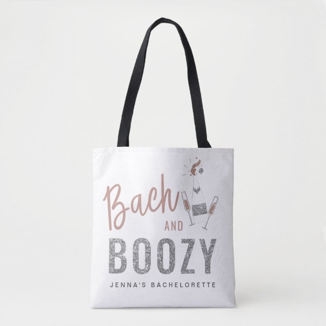 GENNA | Bach and Boozy Rose Gold Bachelorette Tote Bag (Front)