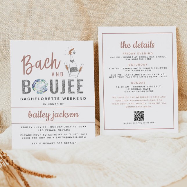 GENNA Bach and Boujee Bachelorette Itinerary Invitation (Creator Uploaded)