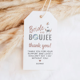 GENNA Rose Gold Silver Glitter Bride & Boujee Gift Tags