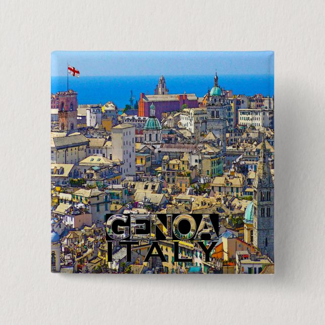 Genoa 15 Cm Square Badge (Front)