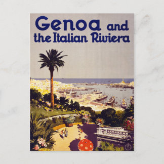 Genoa and the Italian Rivera Vintage Poster Restor Postcard