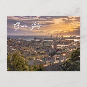 Genoa harbour, Italy. Postcard
