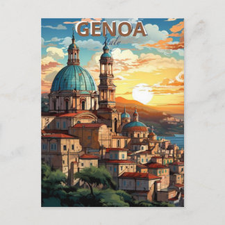 Genoa, Italy, A postcard of a city with and a