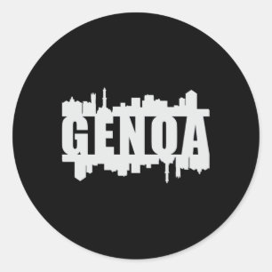 Genoa Italy City Skyline Cityscape Funny Gift Classic Round Sticker