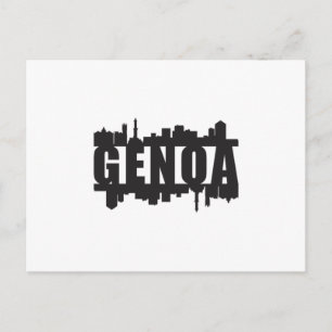 Genoa Italy City Skyline Cityscape Funny Gift Idea Postcard